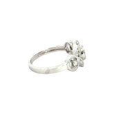 18k White Gold and Diamond Fancy Ring in size 5 and total gold weight of 2.9g